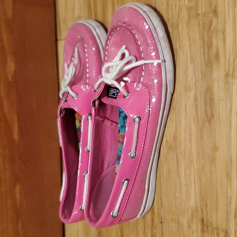 Pink sparkly Sperrys